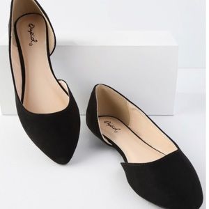 Black suede flats